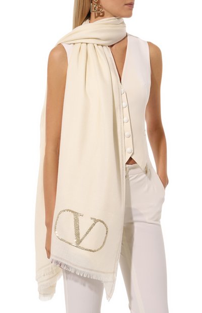 Палантин из кашемира и шелка VALENTINO, арт. 5W2EB107/LMK, фото 2