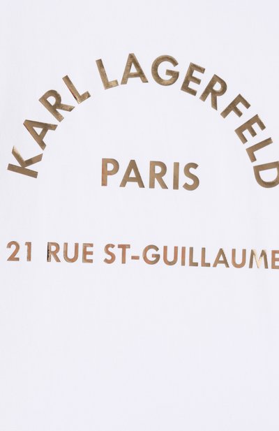 Хлопковая футболка KARL LAGERFELD KIDS белого цвета по цене 8755 руб., арт. Z30447, фото 3 Хлопковая футболка KARL LAGERFELD KIDS, арт. Z30447, фото 3