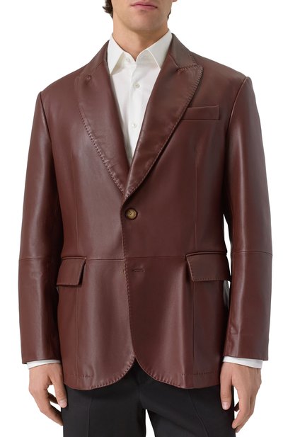 Кожаный пиджак BRUNELLO CUCINELLI, арт. MPSIR2024, фото 5