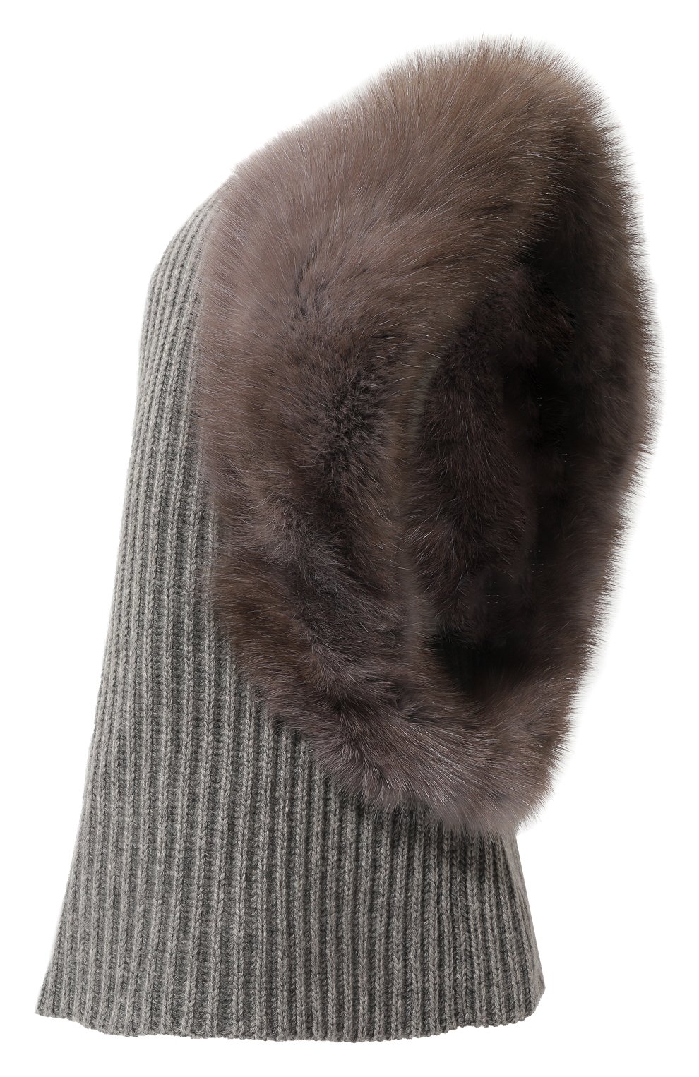 Шерстяной капор с мехом соболя VICTORIA KUSENKOVA серого цвета по цене 322080 руб., арт. 199103481540, фото 1 Шерстяной капор с мехом соболя VICTORIA KUSENKOVA, арт. 199103481540, фото 1