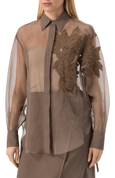 Шелковая блузка BRUNELLO CUCINELLI, арт. MF940RJ506, фото 3