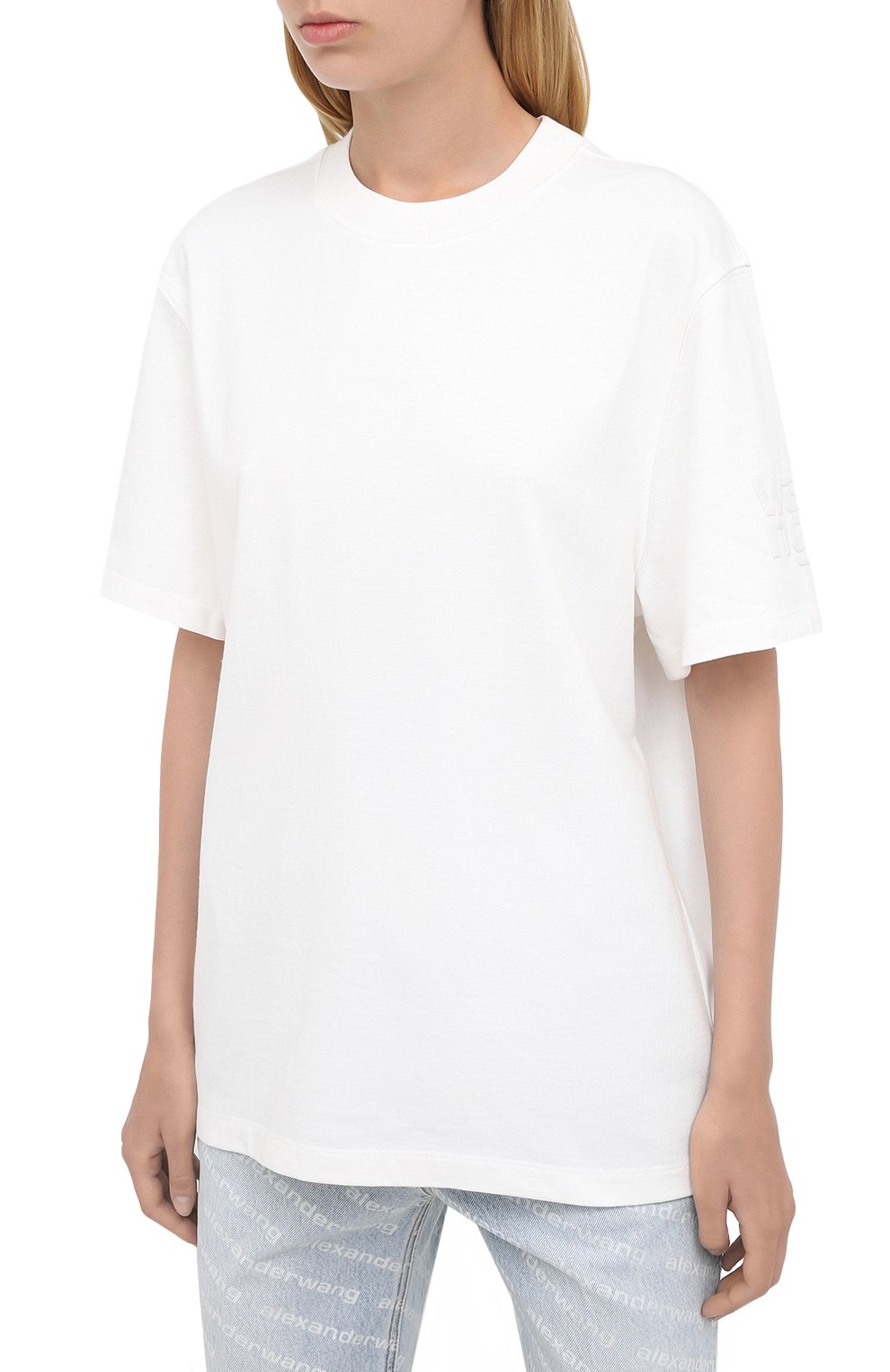 Футболка из хлопка и вискозы ALEXANDERWANG.T белого цвета по цене 27100 руб., арт. 4CC2201156, фото 3 Футболка из хлопка и вискозы ALEXANDERWANG.T, арт. 4CC2201156, фото 3