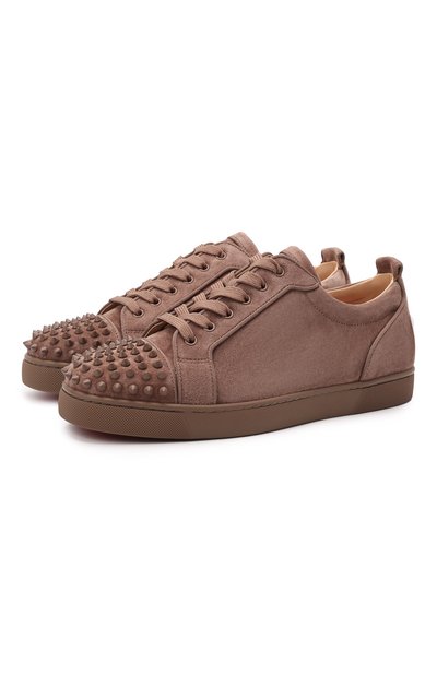 Мужские замшевые кеды louis junior spike CHRISTIAN LOUBOUTIN, арт. 3160934/L0UIS JUNI0R SPIKES 0RLAT0 FLAT