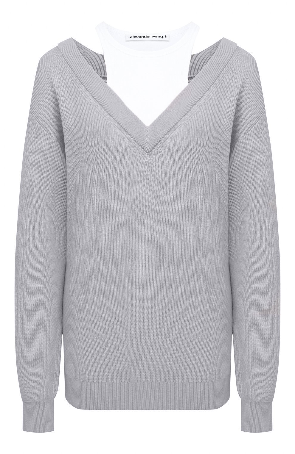 Шерстяной пуловер ALEXANDERWANG.T серого цвета по цене 49600 руб., арт. 4KC1201038, фото 1 Шерстяной пуловер ALEXANDERWANG.T, арт. 4KC1201038, фото 1