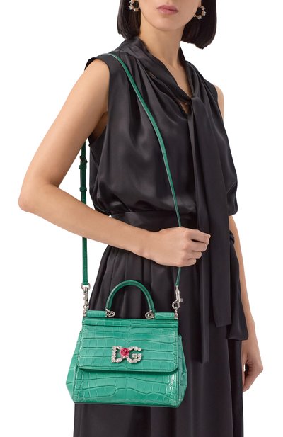 Сумка sicily small из кожи аллигатора DOLCE & GABBANA, арт. BB6003/B2DG6/AMIS, фото 2