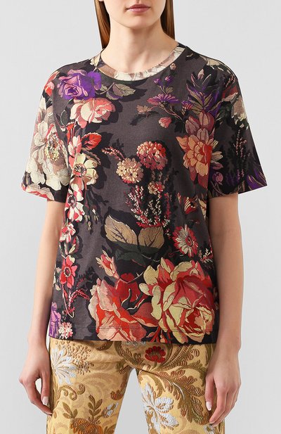 Хлопковая футболка DRIES VAN NOTEN разноцветного цвета по цене 22550 руб., арт. 201-11166-9620, фото 3 Хлопковая футболка DRIES VAN NOTEN, арт. 201-11166-9620, фото 3