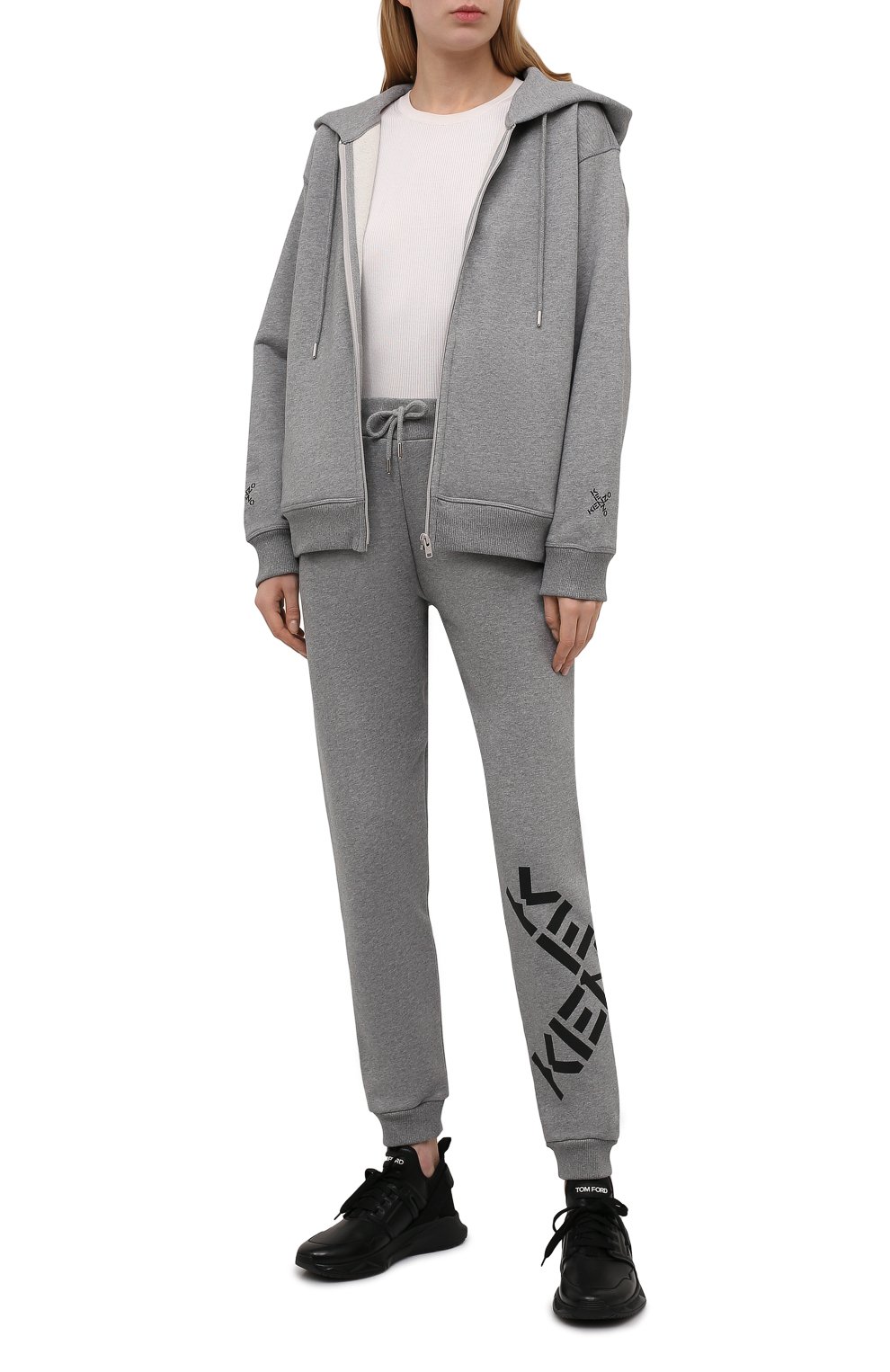 Хлопковая толстовка kenzo sport KENZO серого цвета по цене 46100 руб., арт. FA62BL8004MS, фото 2 Хлопковая толстовка kenzo sport KENZO, арт. FA62BL8004MS, фото 2