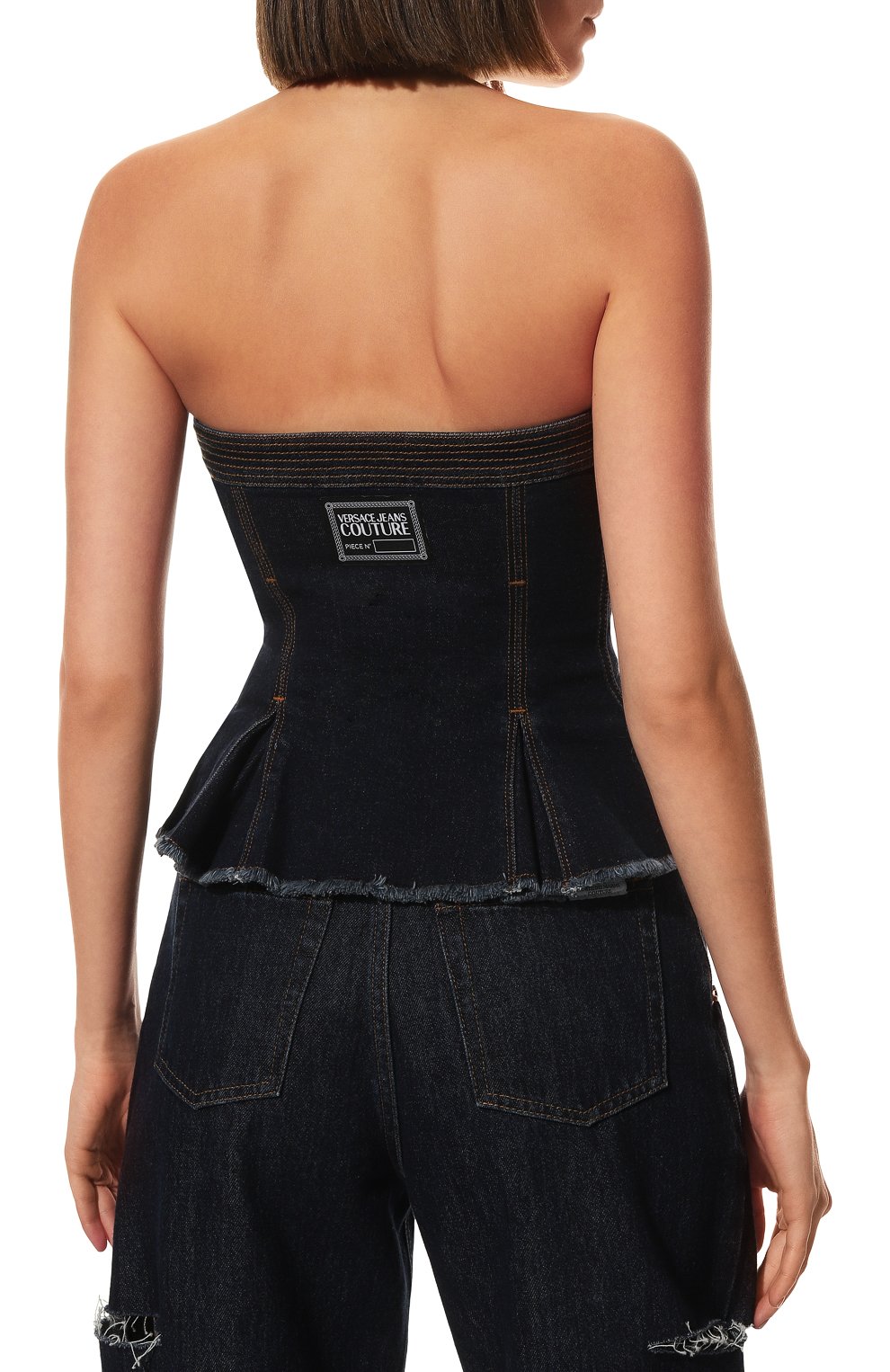Джинсовый топ VERSACE JEANS COUTURE, арт. 73HAM250-73DP250 D STR INDIG SL0UCHY24/DW042D08, фото 4