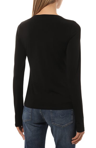 Топ из вискозы TRUSSARDI черного цвета по цене 14000 руб., арт. 56C00617-1T006180, фото 4 Топ из вискозы TRUSSARDI, арт. 56C00617-1T006180, фото 4