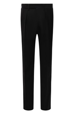Мужские брюки из шерсти и кашемира KITON черного цвета, арт. UPNVIK0121A | Фото 1 (Материал внешний: Шерсть; Длина (брюки, джинсы): Стандартные; Материал сплава: Проставлено; Стили: Классический; Случай: Формальный; Драгоценные камни: Проставлено; Материал подклада: Купро)