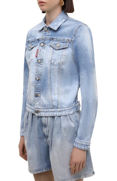 Джинсовая куртка DSQUARED2 голубого цвета по цене 74600 руб., арт. S75AM0892/S30663, фото 3 Джинсовая куртка DSQUARED2, арт. S75AM0892/S30663, фото 3