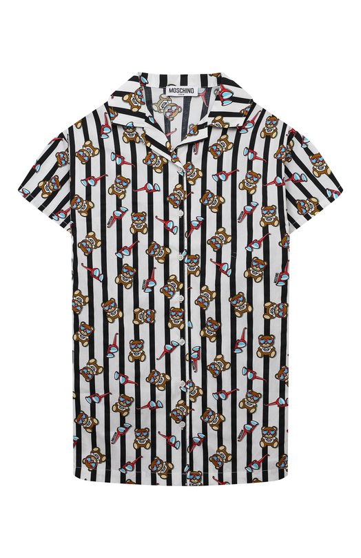 

Хлопковое платье-рубашка Moschino, Чёрно-белый