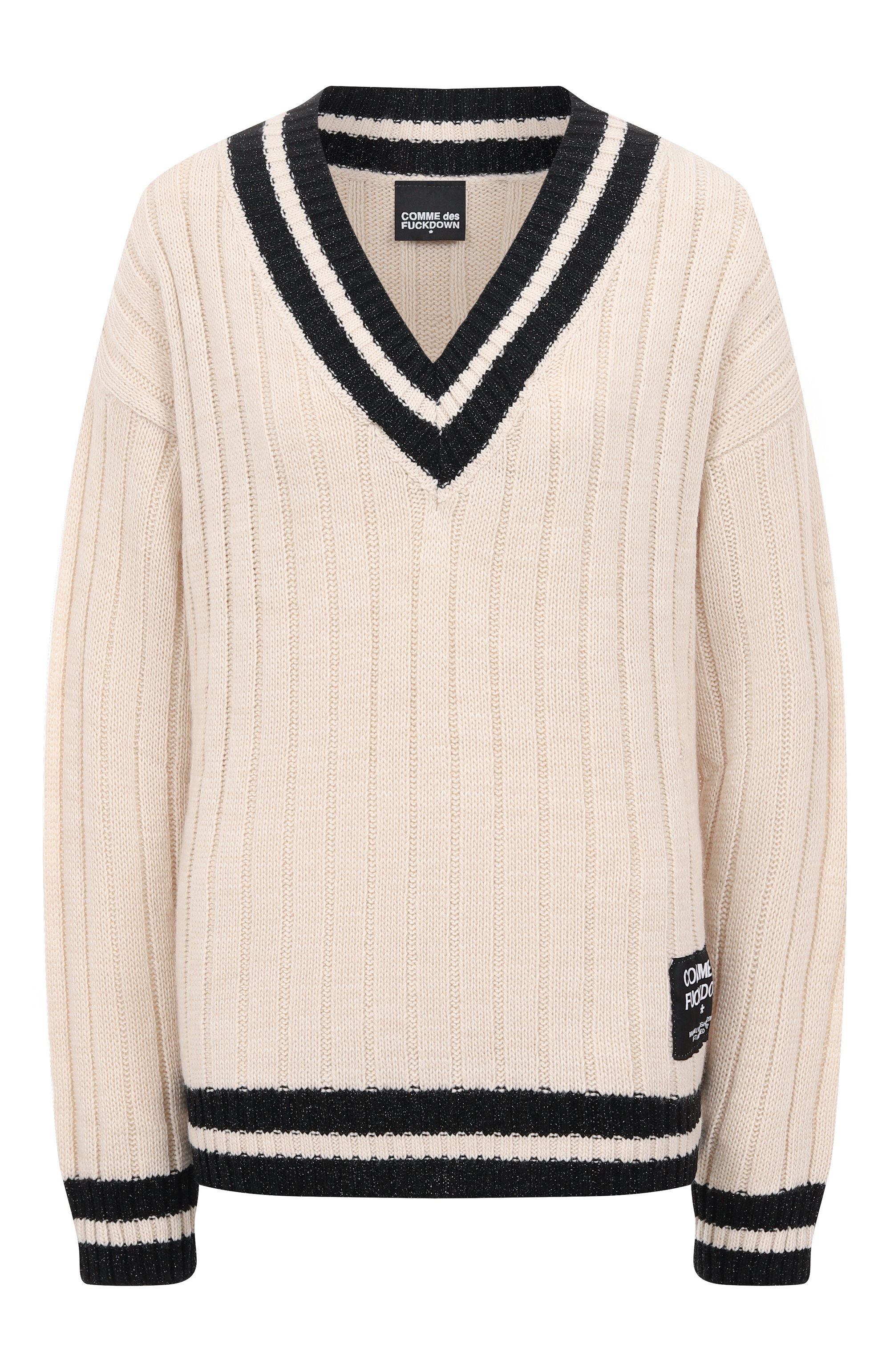 Свитер COMME DES FUCKDOWN кремового цвета по цене 15400 руб., арт. CFABW01507, фото 1 Свитер COMME DES FUCKDOWN, арт. CFABW01507, фото 1