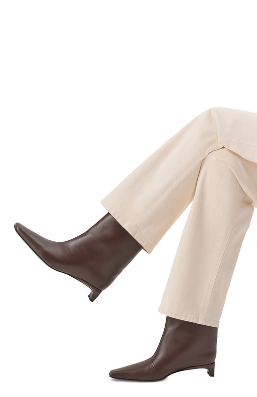 Кожаные ботильоны Celine Lds 35 Loulou de Saison CELINE LDS Коричневый  CELINE LDS Фото 2