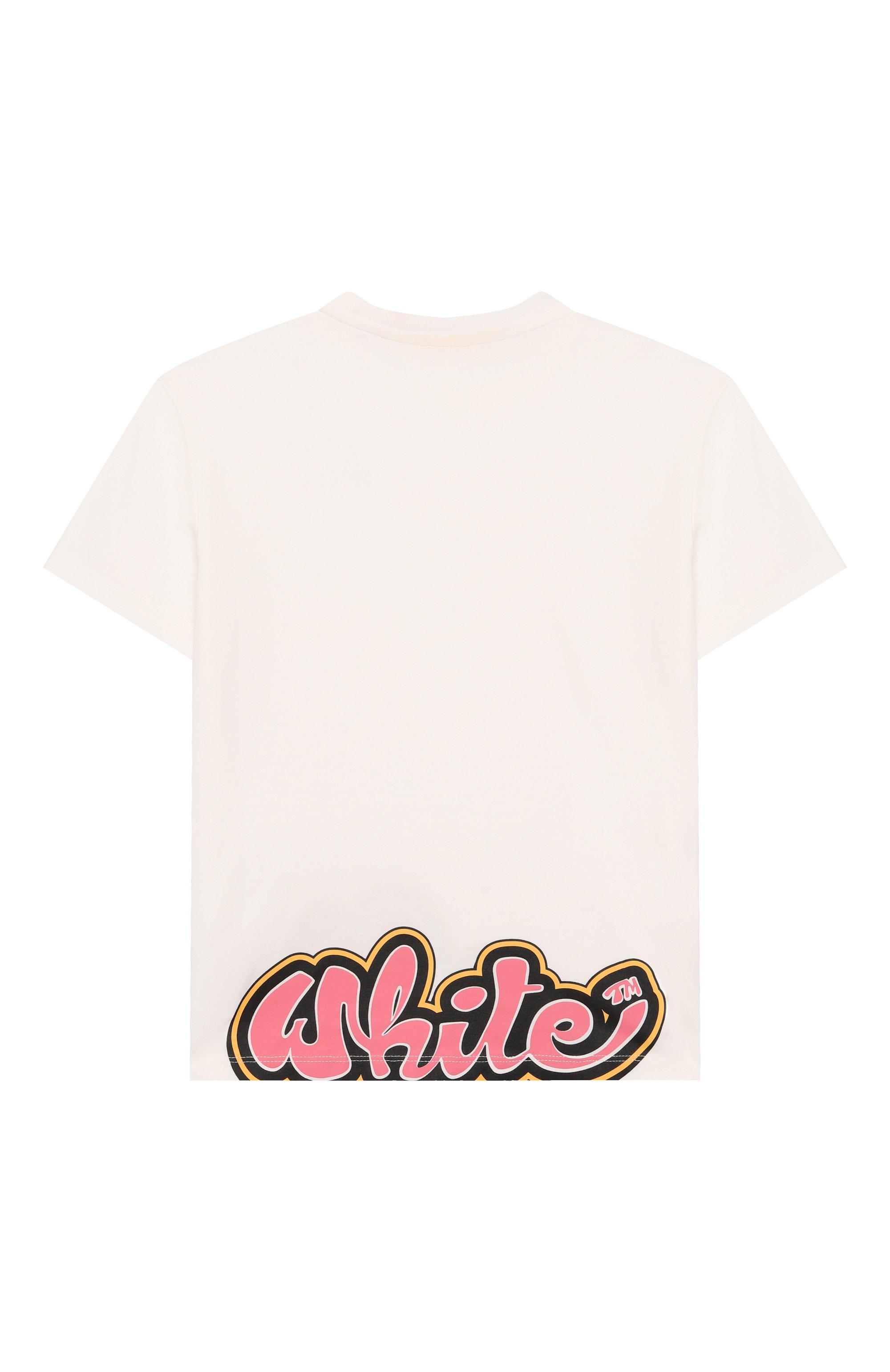 Хлопковая футболка OFF-WHITE молочного цвета по цене 15100 руб., арт. 0GAA001S25JER005/4-12, фото 2 Хлопковая футболка OFF-WHITE, арт. 0GAA001S25JER005/4-12, фото 2