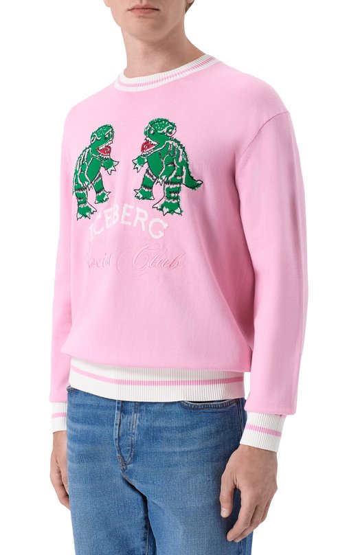 Хлопковый джемпер Iceberg A004/9505 Розовый  A004/9505 Фото 3