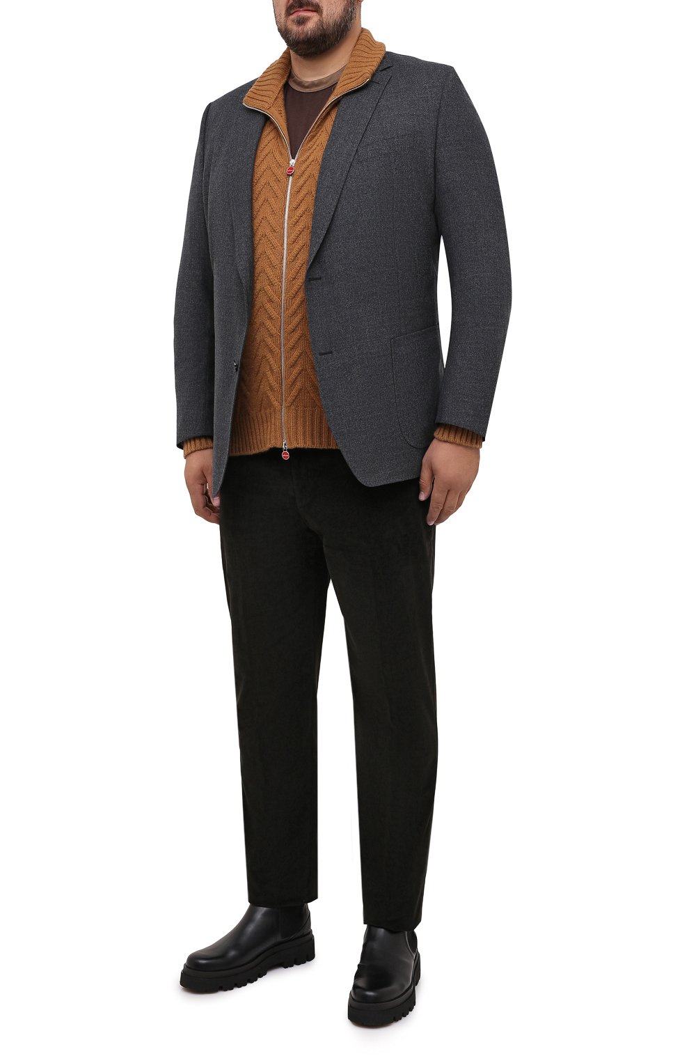 Кашемировый кардиган KITON светло-коричневого цвета по цене 435000 руб., арт. UK12069/4XL-8XL, фото 2 Кашемировый кардиган KITON, арт. UK12069/4XL-8XL, фото 2