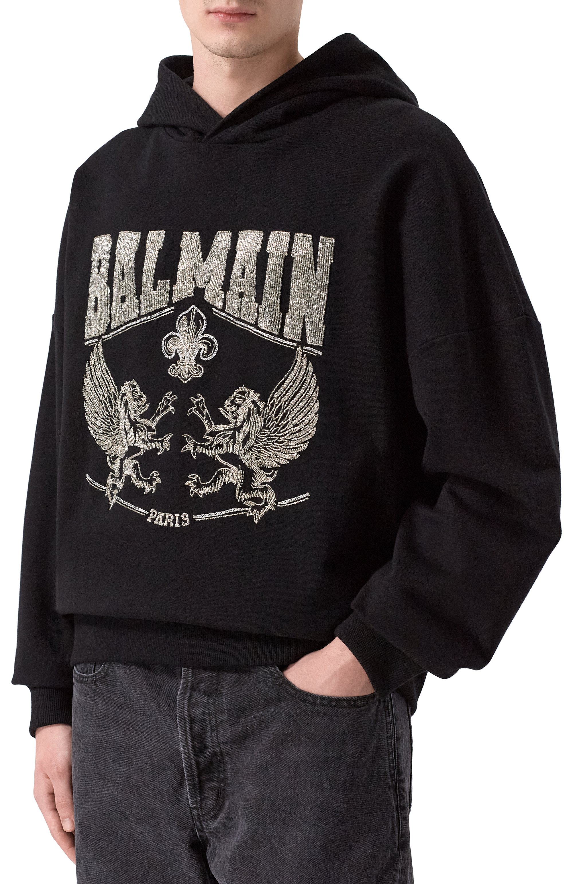 Хлопковое худи BALMAIN, арт. GH1JT251/PD33, фото 3