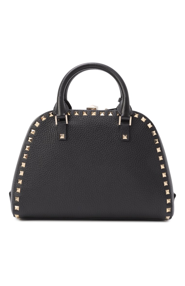 Женская сумка rockstud  VALENTINO черного цвета, арт. 6W2B0Q96/VSF | Фото 6 (Размер: medium; Материал: Натуральная кожа; Ремень/цепочка: На ремешке)