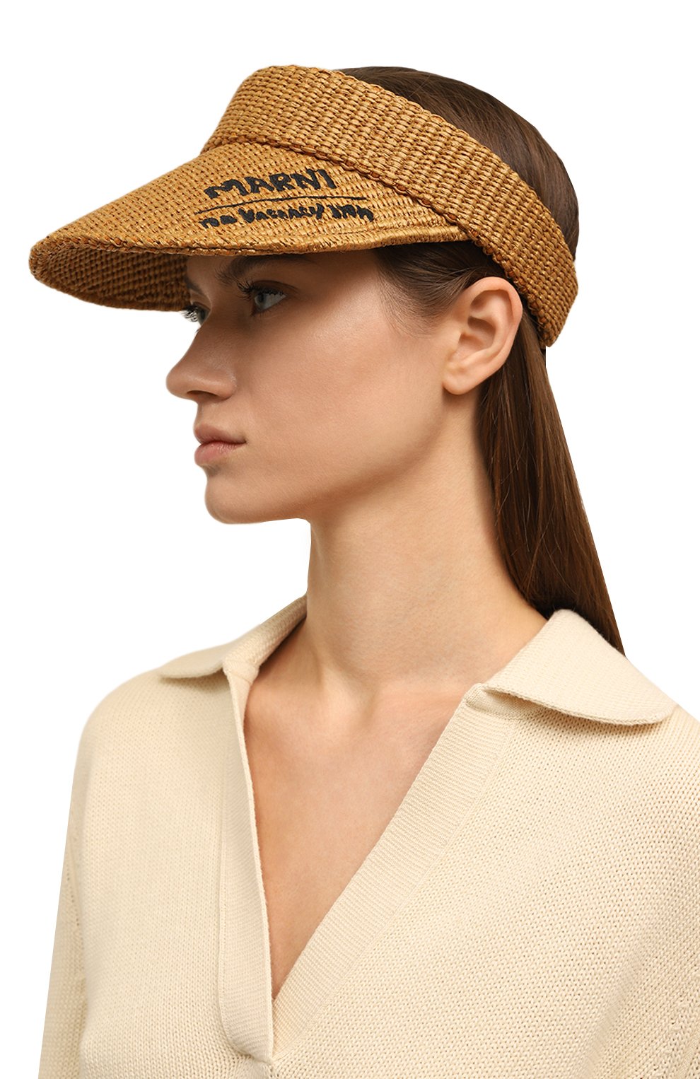 Козырек marni x no vacancy inn MARNI бежевого цвета по цене 36250 руб., арт. CLMC0068A0 UAC004, фото 2 Козырек marni x no vacancy inn MARNI, арт. CLMC0068A0 UAC004, фото 2