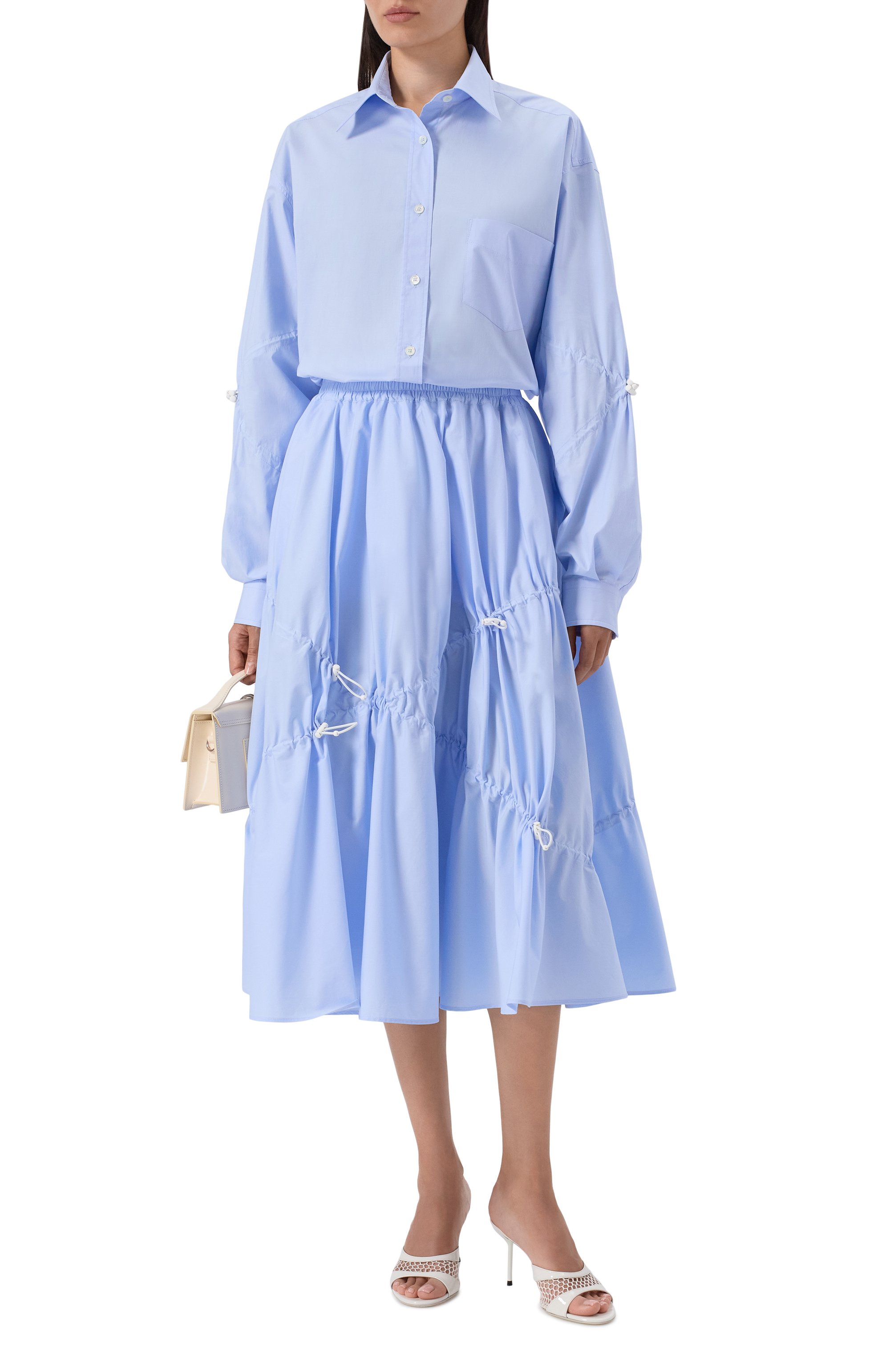 Хлопковая юбка MOSCHINO голубого цвета по цене 191500 руб., арт. A0106/0531, фото 2 Хлопковая юбка MOSCHINO, арт. A0106/0531, фото 2