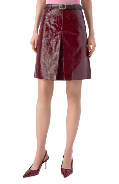 Кожаная юбка SELF-PORTRAIT, арт. PF25091SKBU, фото 3