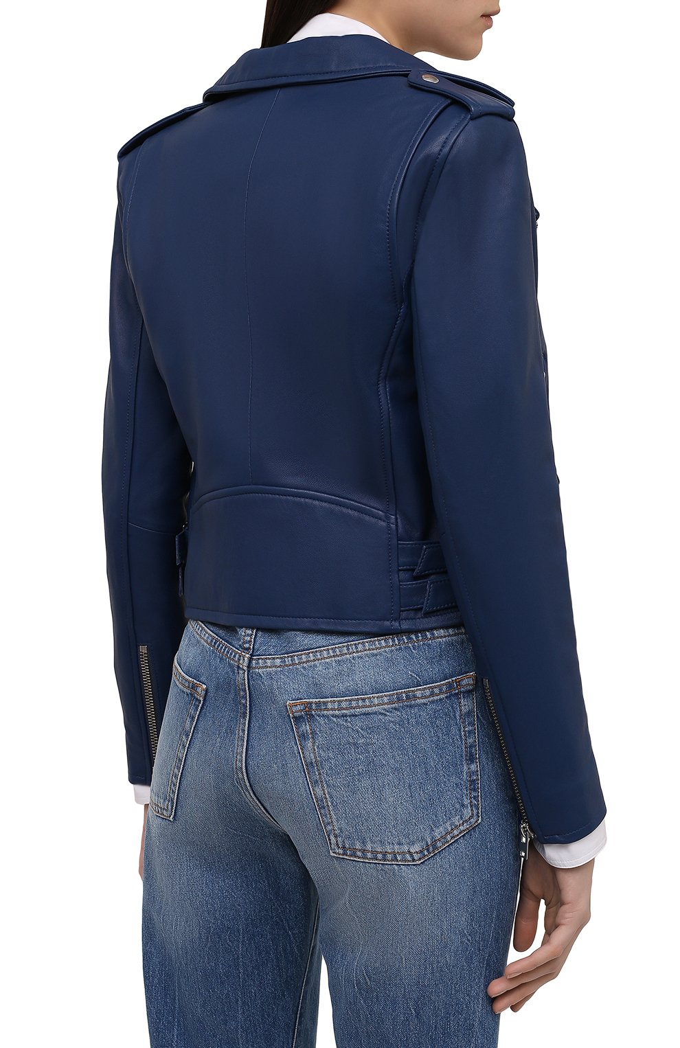 Кожаная куртка IRO темно-синего цвета по цене 108500 руб., арт. WP09ASHVILLE, фото 4 Кожаная куртка IRO, арт. WP09ASHVILLE, фото 4
