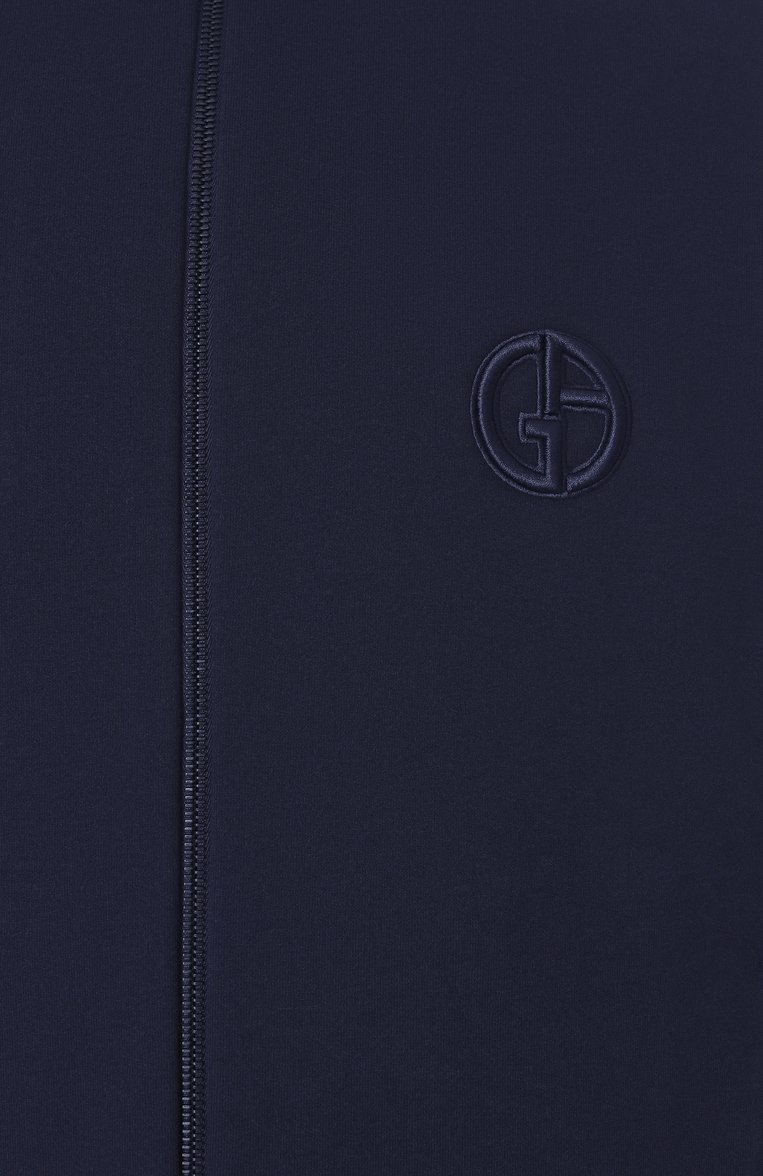 Мужской толстовка из хлопка и кашемира GIORGIO ARMANI темно-синего цвета, арт. GM001096/TE11705 | Фото 6 (Длина (для топов): Стандартные; Материал внешний: Хлопок; Рукава: Длинные; Мужское Кросс-КТ: Толстовка-одежда; Стили: Спорт-шик)