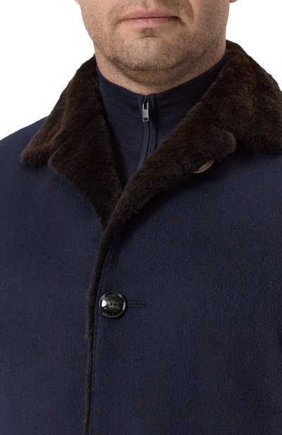 Кашемировое пальто с подкладкой из ласки KITON темно-синего цвета по цене 1400000 руб., арт. UW0480MV03R70, фото 5 Кашемировое пальто с подкладкой из ласки KITON, арт. UW0480MV03R70, фото 5