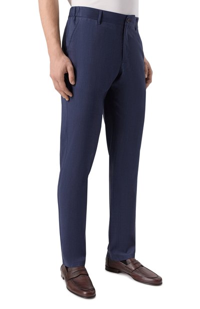 Шерстяные брюки ZILLI темно-синего цвета по цене 87550 руб., арт. CP801BM028660014U, фото 3 Шерстяные брюки ZILLI, арт. CP801BM028660014U, фото 3