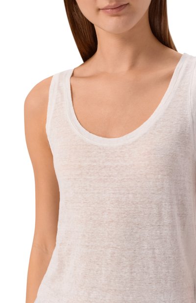 Льняная майка 120% LINO белого цвета по цене 19950 руб., арт. 33ALIW7753/000B568, фото 5 Льняная майка 120% LINO, арт. 33ALIW7753/000B568, фото 5