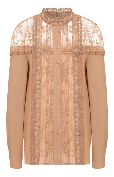 Женская блузка из хлопка и шелка ELIE SAAB, арт. T0163NS25