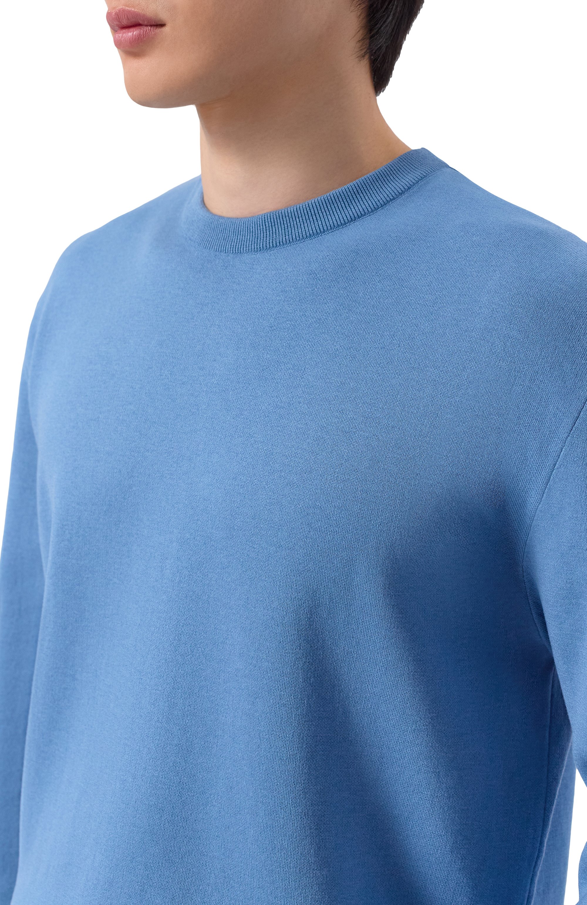 Джемпер из шелка и хлопка MVST голубого цвета по цене 128000 руб., арт. M26.2PM.K122/Y202, фото 5 Джемпер из шелка и хлопка MVST, арт. M26.2PM.K122/Y202, фото 5