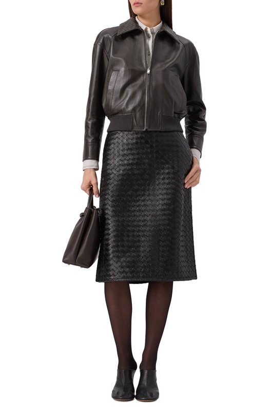 Кожаная юбка Bottega Veneta 826521/V2JG0 Чёрный  826521/V2JG0 Фото 2