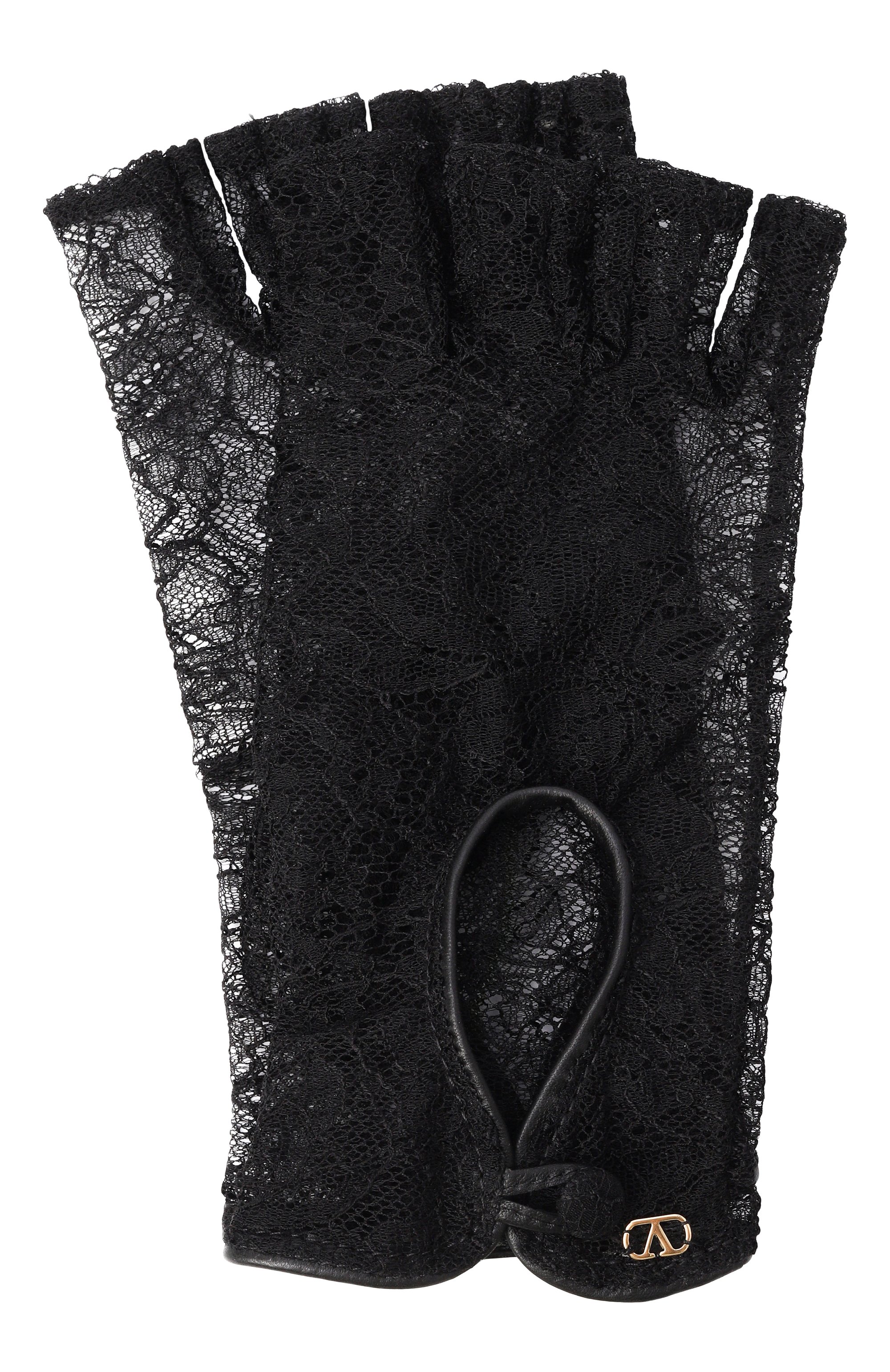 Митенки VALENTINO черного цвета по цене 69950 руб., арт. 8W2GD00M/HRK, фото 1 Митенки VALENTINO, арт. 8W2GD00M/HRK, фото 1