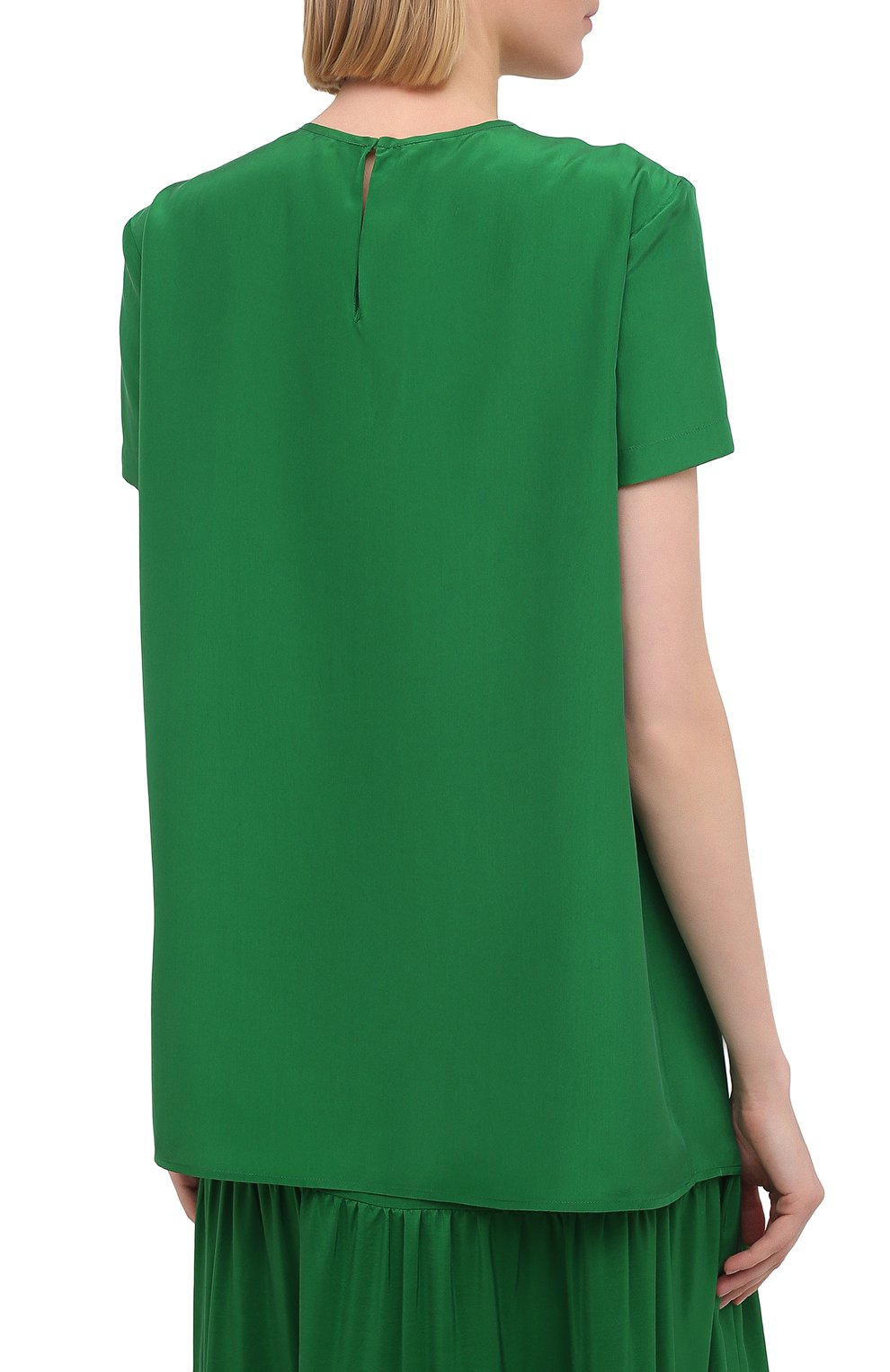 Шелковый топ KITON зеленого цвета по цене 89950 руб., арт. D43411K09T62, фото 4 Шелковый топ KITON, арт. D43411K09T62, фото 4