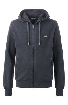 Мужской хлопковая толстовка DOLCE & GABBANA темно-серого цвета, арт. G9IF0T/G7JYX | Фото 1 (Материал подклада: Хлопок; Драгоценные камни: Проставлено; Длина (для топов): Стандартные; Материал сплава: Проставлено; Рукава: Длинные; Стили: Кэжуэл; Мужское Кросс-КТ: Толстовка-одежда; Материал внешний: Хлопок)