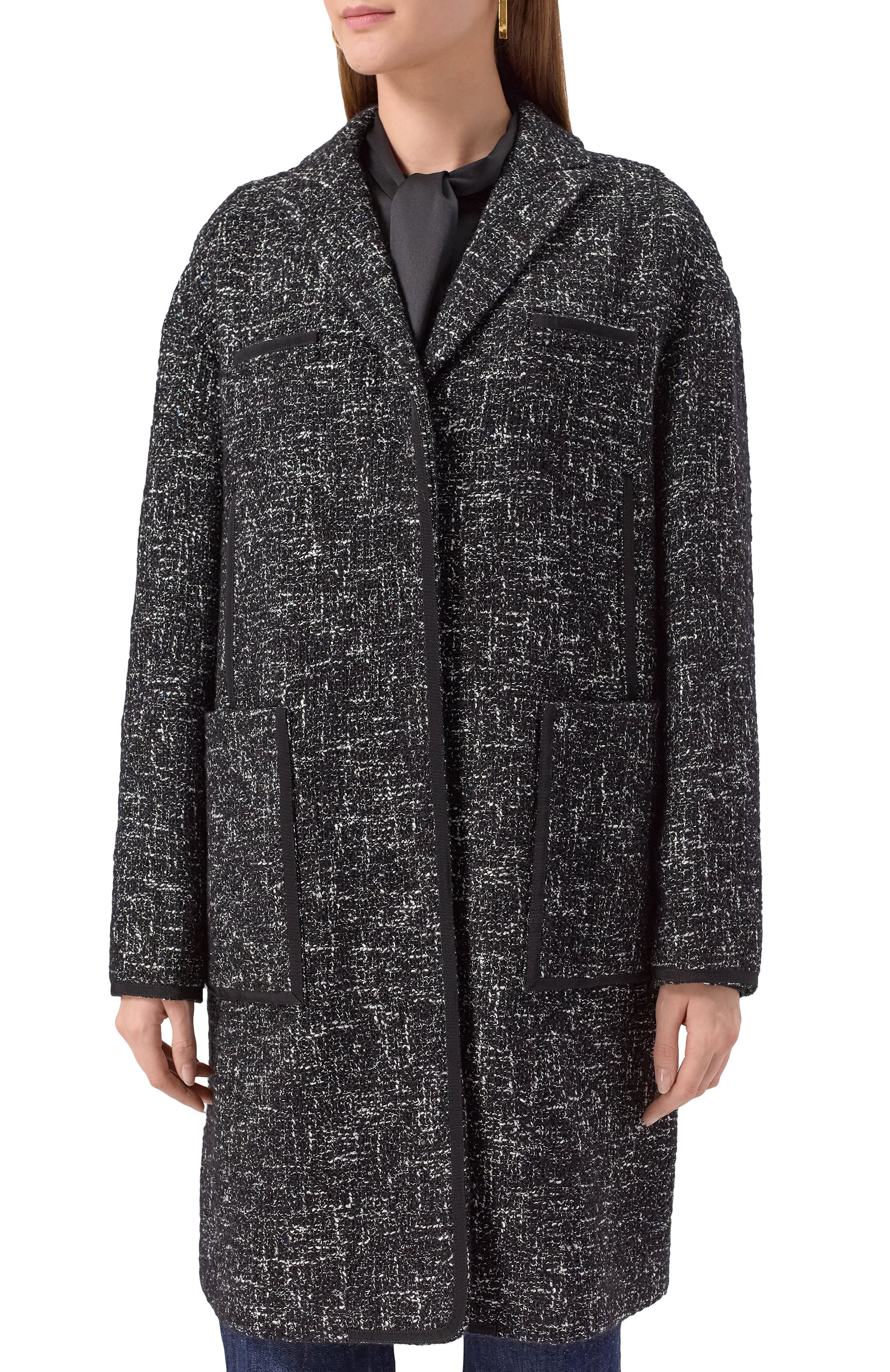 Пальто GIAMBATTISTA VALLI темно-серого цвета по цене 423000 руб., арт. 25FWPVCA8018/13BIL, фото 3 Пальто GIAMBATTISTA VALLI, арт. 25FWPVCA8018/13BIL, фото 3