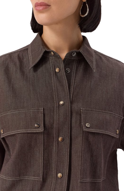 Джинсовый комбинезон Brunello Cucinelli MP792EB699 Коричневый  MP792EB699 Фото 5