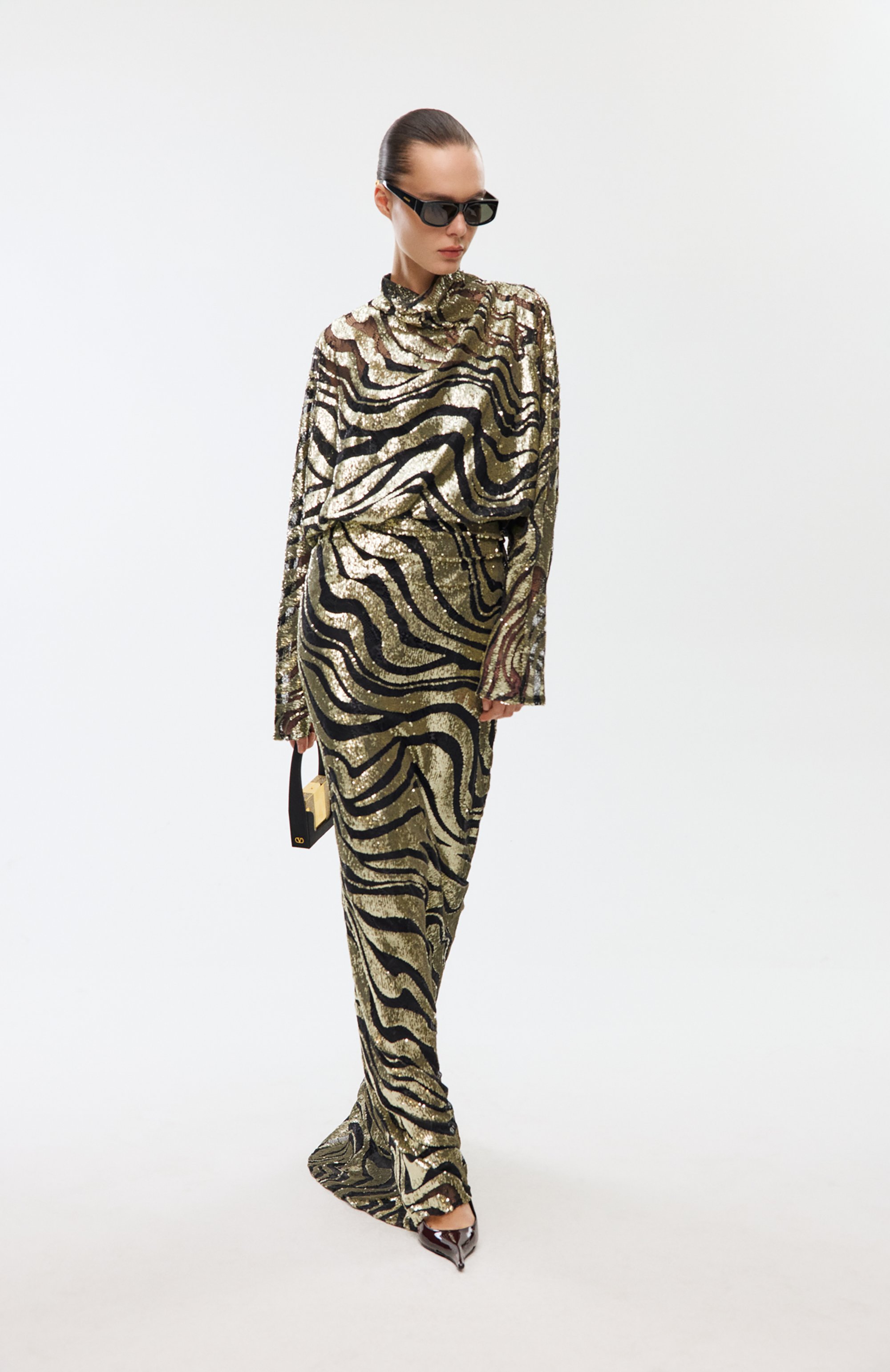 Платье с отделкой пайетками ZUHAIR MURAD, арт. FDR25035/TUEM012, фото 5