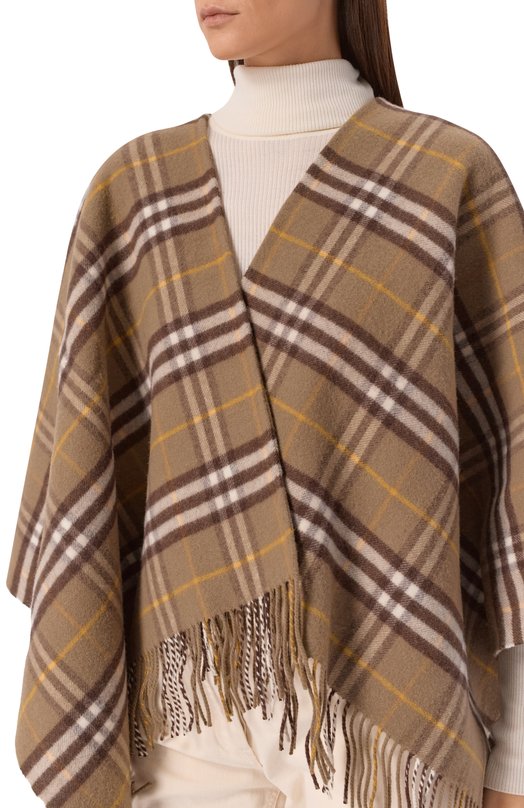 Пончо из шерсти и кашемира Burberry 8112996 Коричневый  8112996 Фото 5