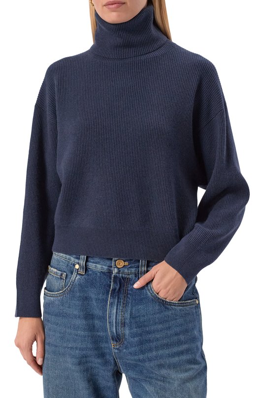 Свитер из шерсти и кашемира Brunello Cucinelli M16129313 Синий  M16129313 Фото 3