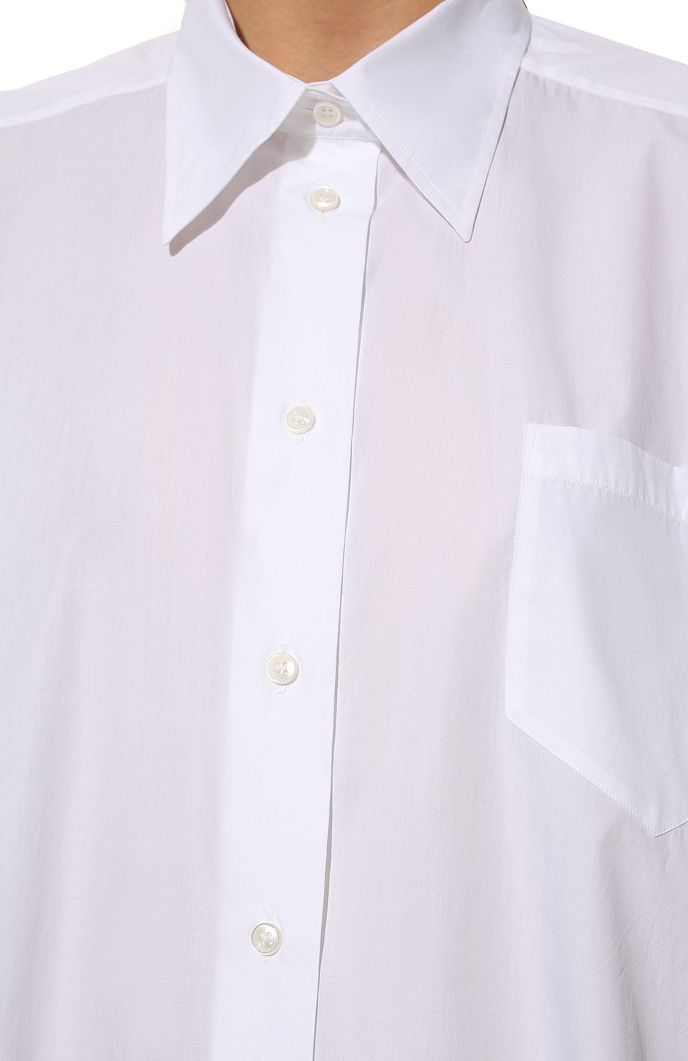 Хлопковая рубашка MAISON MARGIELA белого цвета по цене 66850 руб., арт. S51DL0253/S44397, фото 5 Хлопковая рубашка MAISON MARGIELA, арт. S51DL0253/S44397, фото 5