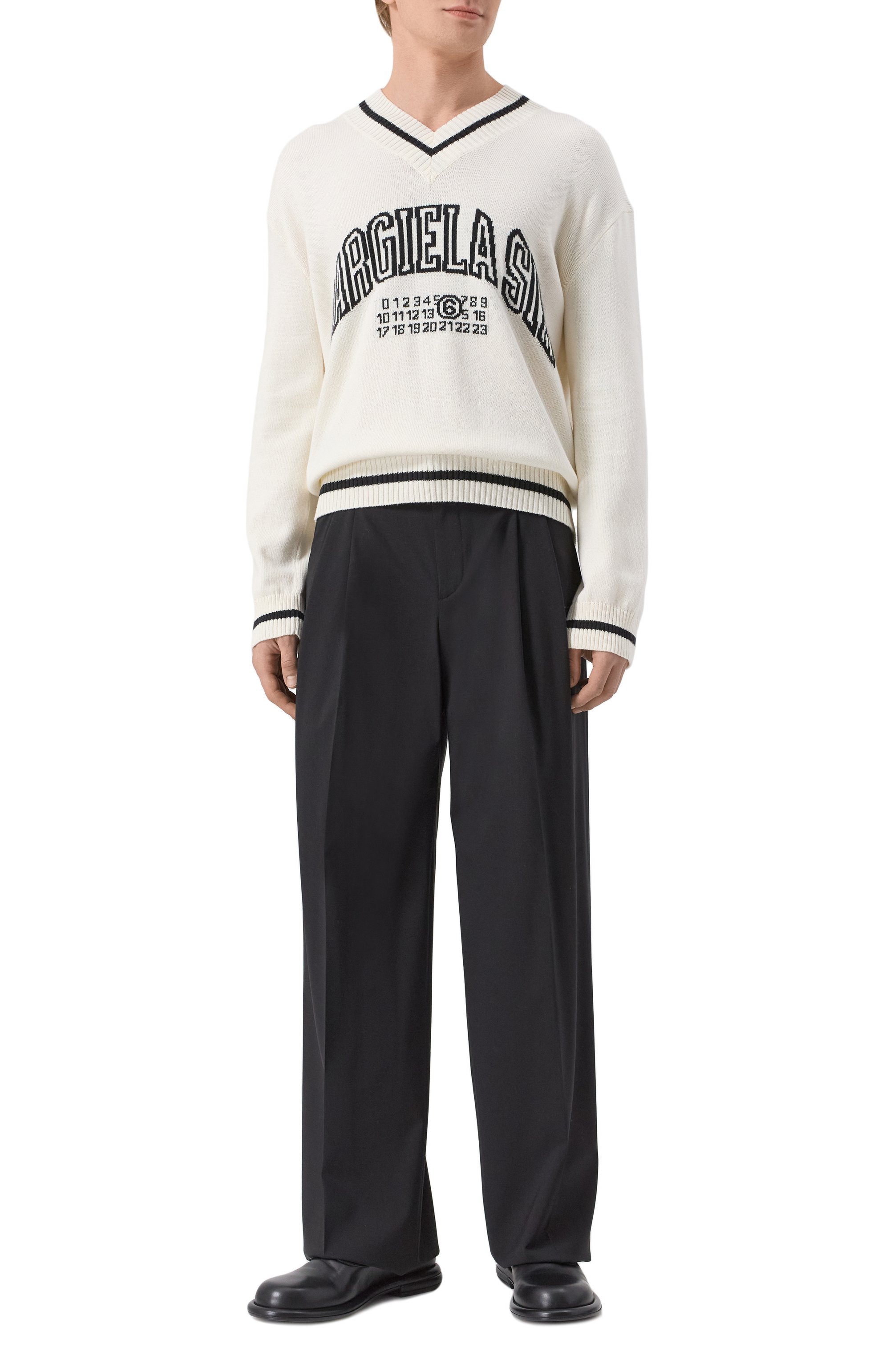 Свитер из хлопка и шерсти MM6, арт. SH0HN0002/M13085, фото 2