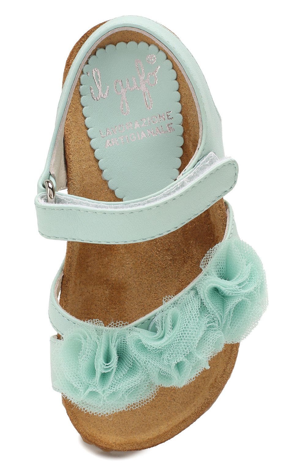 Кожаные босоножки IL GUFO светло-зеленого цвета по цене 19050 руб., арт. G539/VITELL0 NAPPAC0/23-26, фото 4 Кожаные босоножки IL GUFO, арт. G539/VITELL0 NAPPAC0/23-26, фото 4