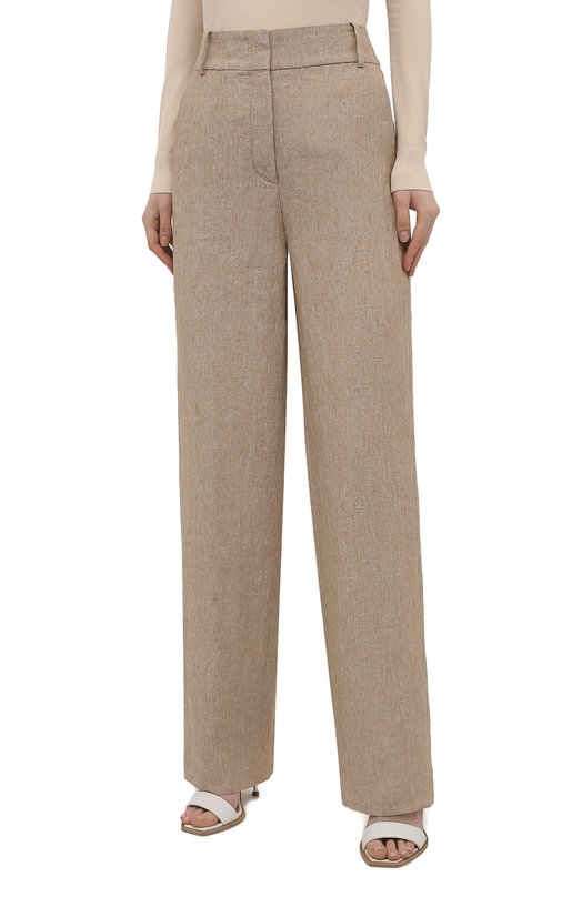 Льняные брюки Giorgio Armani 1WHPP0JF/T022Q Бежевый  1WHPP0JF/T022Q Фото 3
