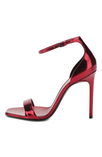 Кожаные босоножки amber SAINT LAURENT красного цвета по цене 79950 руб., арт. 472021/AAL00, фото 3 Кожаные босоножки amber SAINT LAURENT, арт. 472021/AAL00, фото 3