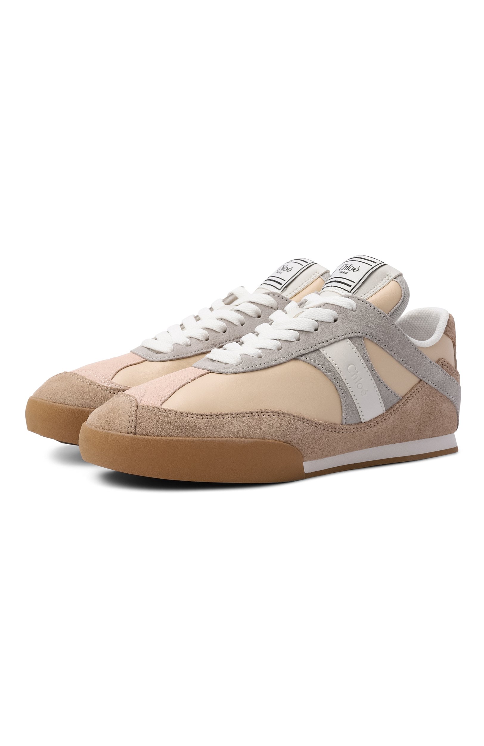Кожаные кеды chloé kick CHLOÉ бежевого цвета по цене 88500 руб., арт. CH25W07IVE09238W, фото 1 Кожаные кеды chloé kick CHLOÉ, арт. CH25W07IVE09238W, фото 1