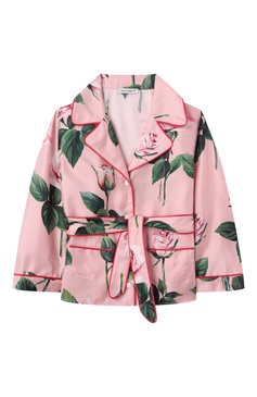 Детское шелковая рубашка DOLCE & GABBANA светло-розового цвета, арт. L56S29/IS1X8/2-6 | Фото 1 (Рукава: Длинные; Материал внешний: Шелк; Случай: Повседневный; Ростовка одежда: 4 года | 104 см, 6 лет | 116 см, 2 года | 92 см)