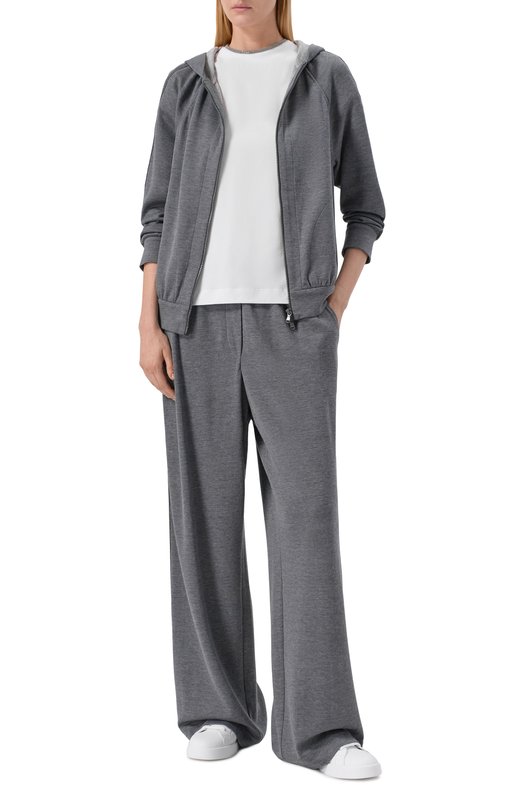 Хлопковая футболка Brunello Cucinelli M0T18BD200 Белый  M0T18BD200 Фото 2